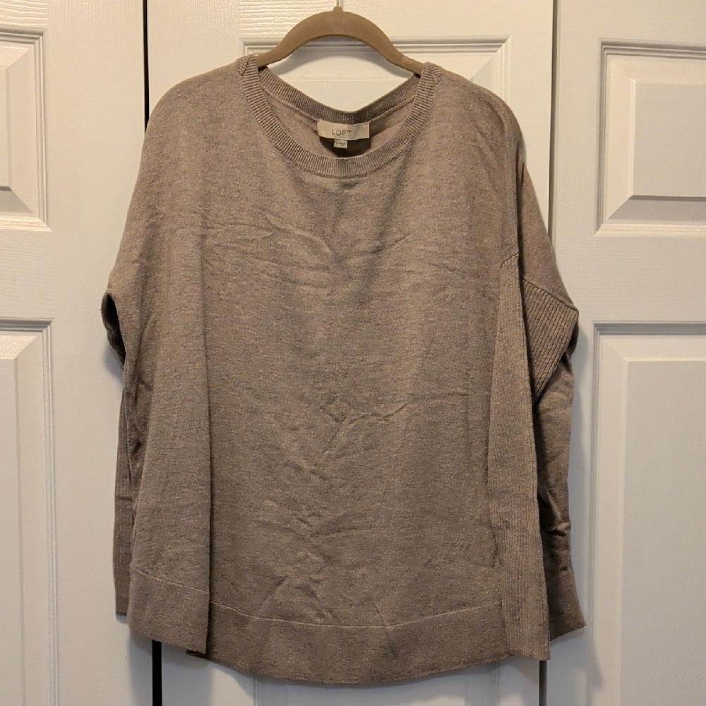 LOFT Heather Gray Knit Sweater